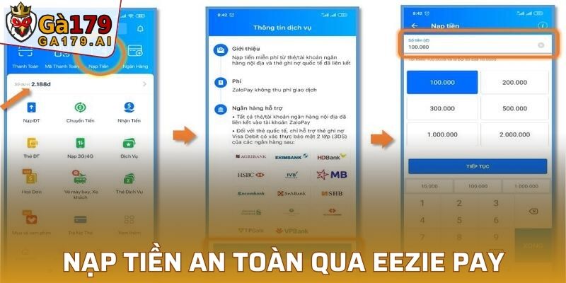 Thực hiện nạp tiền an toàn nhanh qua Eezie Pay chuẩn